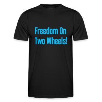 Freedom on Two Wheels - Cyclist Design - Men's Functional T-Shirt - black - Front - AI Model Male 178 dark (178cm)