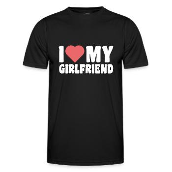 Ich liebe meine Freundin Ich liebe meine Freundin Valentinstag - Männer Funktions-T-Shirt - Schwarz - Vorne - AI Model Male 178 dark (178cm)