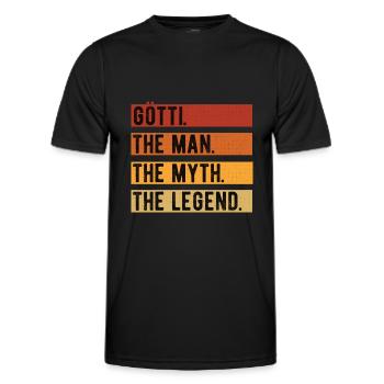 Götti The Man The Myth The Legend Taufgötti - Männer Funktions-T-Shirt - Schwarz - Vorne - AI Model Male 178 dark (178cm)