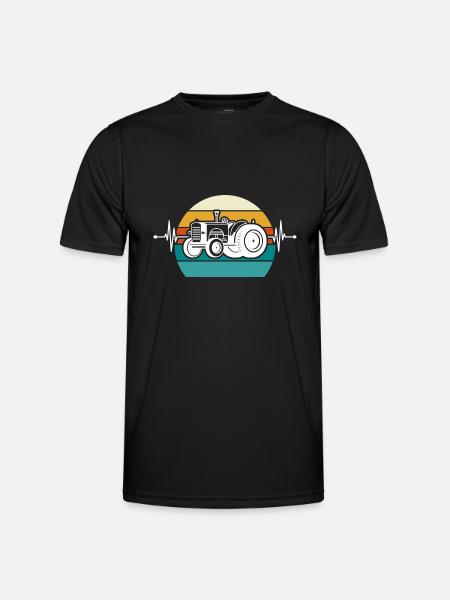 Heartbeat tractor - Men's Functional T-Shirt - black