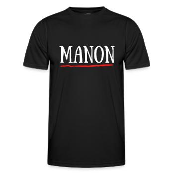 T-shirt Manon Prénom Cadeau Baptême Naissance - T-shirt sport Homme - noir - Devant - AI Model Male 178 dark (178cm)