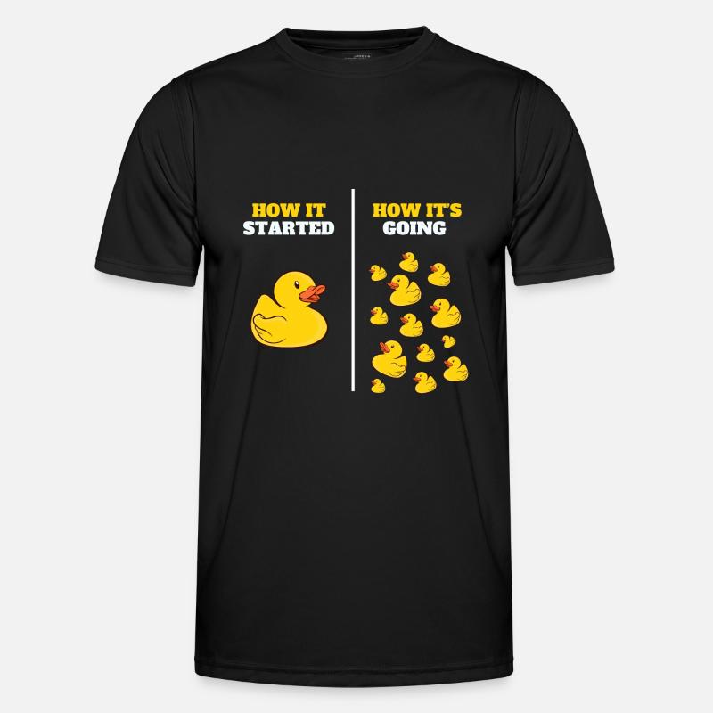 How It Started Bath Duckling Duckie Yellow Rubber Men's Functional T-Shirt