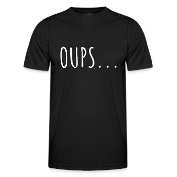 OUPS... - T-shirt sport Homme - noir - Devant - AI Model Male 178 dark (178cm)