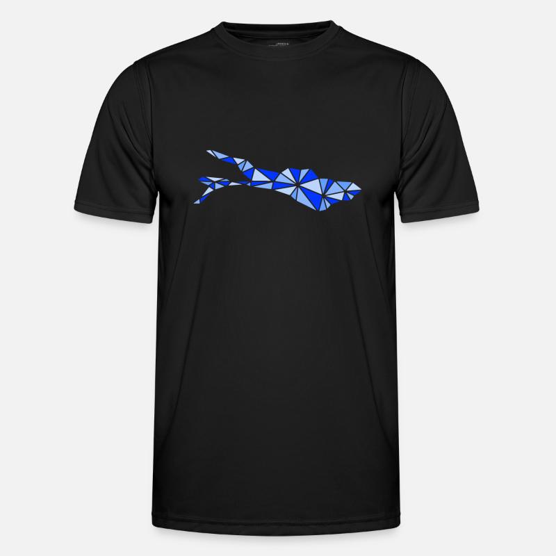 Bodensee | Polygonal | Blau - Männer Funktions-T-Shirt - Schwarz