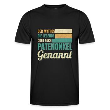 Mythos Legende Patenonkel genannt Taufpate - Männer Funktions-T-Shirt - Schwarz - Vorne - AI Model Male 178 dark (178cm)