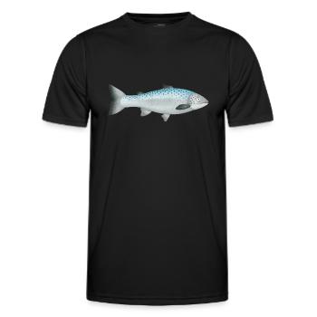 Lachs - Männer Funktions-T-Shirt - Schwarz - Vorne - AI Model Male 178 dark (178cm)