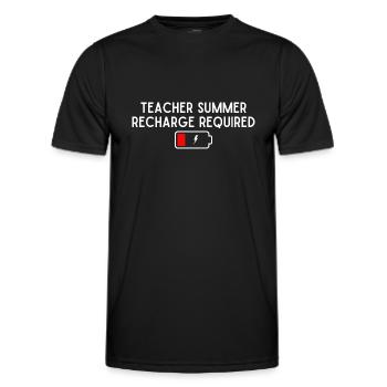 Aufladen des Lehrerakkus im Sommer erforderlich - Männer Funktions-T-Shirt - Schwarz - Vorne - AI Model Male 178 dark (178cm)