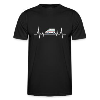 Heartbeat Ambulance Driver EMS Paramedic Drivers P - Men's Functional T-Shirt - black - Front - AI Model Male 178 dark (178cm)
