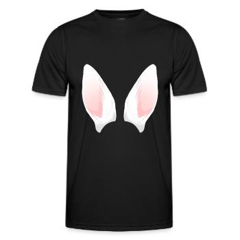White rabbit ears rabbit spoon - Men's Functional T-Shirt - black - Front - AI Model Male 178 dark (178cm)