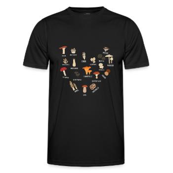 Pilzsammler - Männer Funktions-T-Shirt - Schwarz - Vorne - AI Model Male 178 dark (178cm)