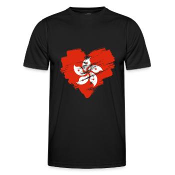 Hongkong - Männer Funktions-T-Shirt - Schwarz - Vorne - AI Model Male 178 dark (178cm)