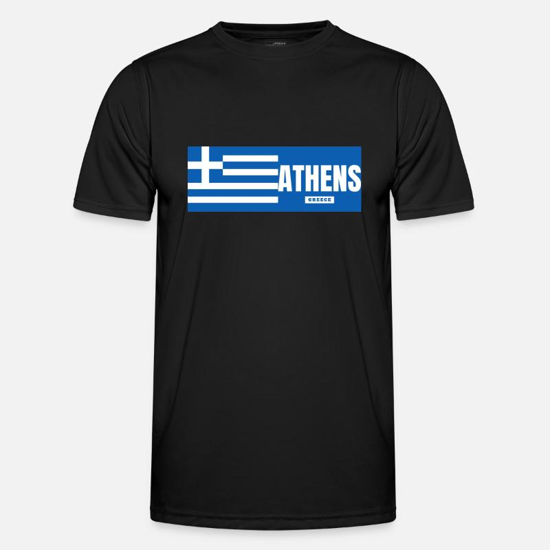 Ville d’Athènes avec drapeau grec T-shirt sport Homme