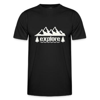 explore - Männer Funktions-T-Shirt - Schwarz - Vorne - AI Model Male 178 dark (178cm)