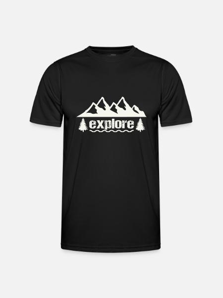 explore - Männer Funktions-T-Shirt - Schwarz