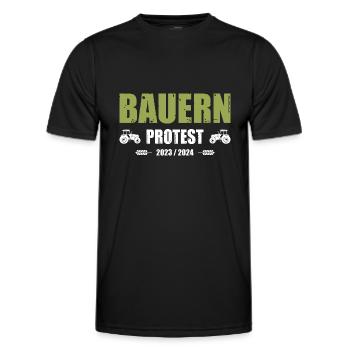 Bauernprotest Bauerndemo Bauer Landwirt Demo - Männer Funktions-T-Shirt - Schwarz - Vorne - AI Model Male 178 dark (178cm)