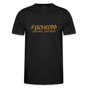 Fischkopp Fisch Fischkopf Küste Angler Fischer - Männer Funktions-T-Shirt - Schwarz - Vorne - AI Model Male 178 dark (178cm)