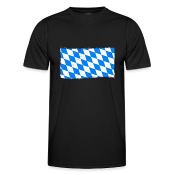 Bayern Flag Used Look Bavarian Flag Vintage - Men's Functional T-Shirt - black - Front - AI Model Male 178 dark (178cm)