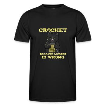Crochet Because Murder Is Wrong - Men's Functional T-Shirt - black - Front - AI Model Male 178 dark (178cm)
