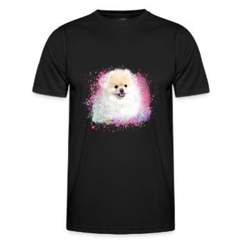 pomerian,zwergspitz ,spitz,hund, Graffiti ,Malerei - Männer Funktions-T-Shirt - Schwarz - Vorne - AI Model Male 178 dark (178cm)