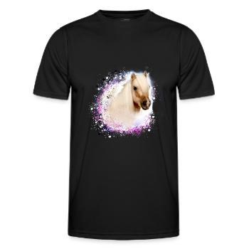 haflinger, horse, graffiti, landscape, pony - Men's Functional T-Shirt - black - Front - AI Model Male 178 dark (178cm)