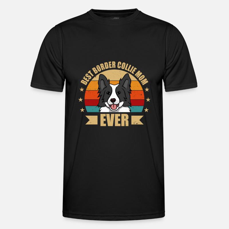 NAJLEPSZA BORDER COLLIE Mama - Funkcjonalna koszulka męska - czarny