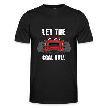 Carbon roller design for diesel drivers - Men's Functional T-Shirt - black - Front - AI Model Male 178 dark (178cm)