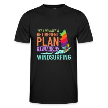 Windsurfen Brett Segel Paddel Windsurfer Wasser - Männer Funktions-T-Shirt - Schwarz - Vorne - AI Model Male 178 dark (178cm)