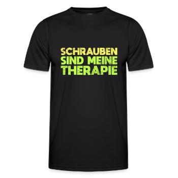 Schrauben Sind Meine Therapie - Männer Funktions-T-Shirt - Schwarz - Vorne - AI Model Male 178 dark (178cm)