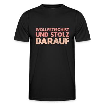 Wollfetischist Und Stolz Darauf - Männer Funktions-T-Shirt - Schwarz - Vorne - AI Model Male 178 dark (178cm)