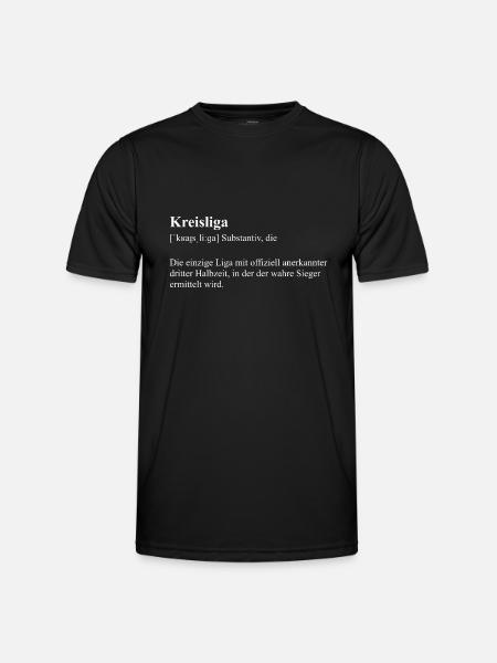 Kreisliga Definition - Männer Funktions-T-Shirt - Schwarz
