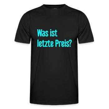 Quel est le dernier prix ? - T-shirt sport Homme - noir - Devant - AI Model Male 178 dark (178cm)