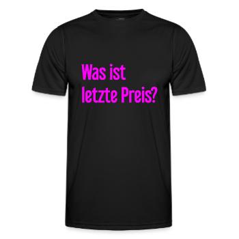 Quel est le dernier prix ? - T-shirt sport Homme - noir - Devant - AI Model Male 178 dark (178cm)