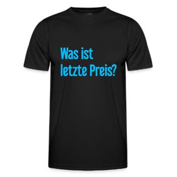 Quel est le dernier prix ? - T-shirt sport Homme - noir - Devant - AI Model Male 178 dark (178cm)
