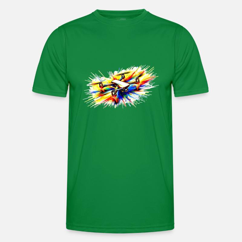 Multicoptère, également appelé drone - éclaboussure de couleur ! T-shirt sport Homme
