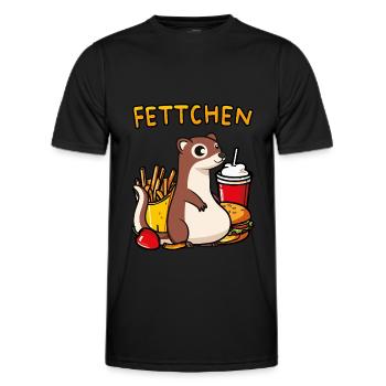 Dickes Frettchen - das Fettchen - Männer Funktions-T-Shirt - Schwarz - Vorne - AI Model Male 178 dark (178cm)