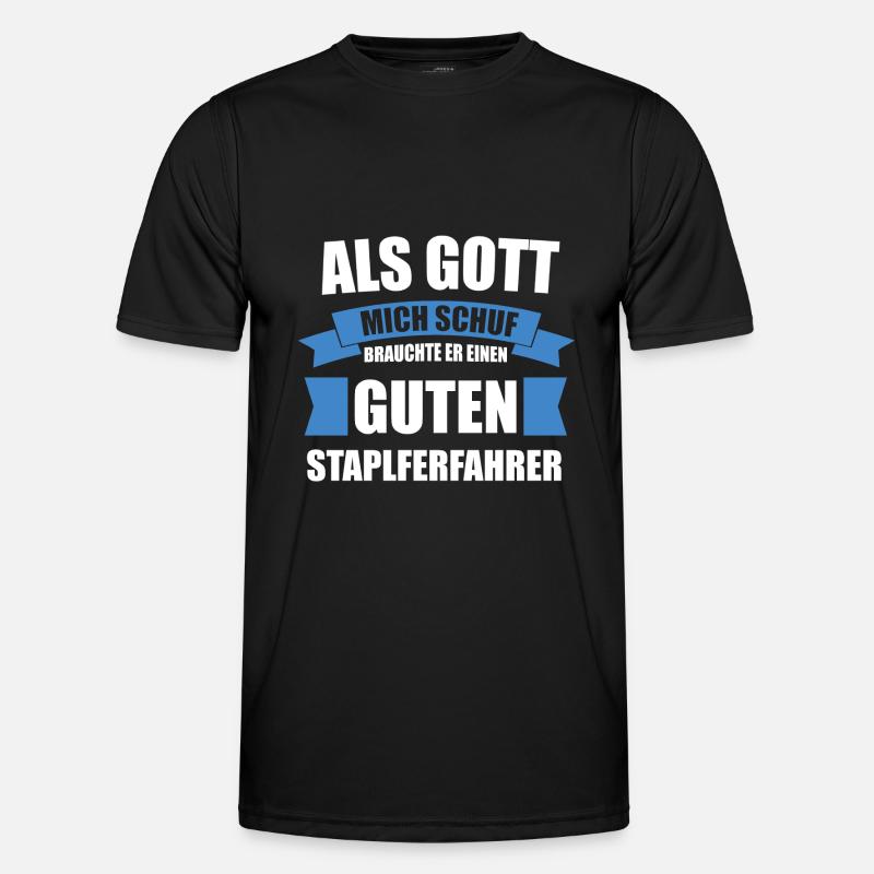 Stapler Staplerfahrer Geschenk - Männer Funktions-T-Shirt - Schwarz