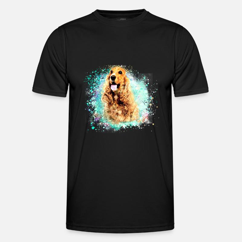 Cocker spaniel, malerei, aquarell,graffiti hund - Männer Funktions-T-Shirt - Schwarz