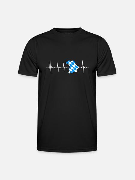 Bayern Bayrisch Herzschlag - Männer Funktions-T-Shirt - Schwarz