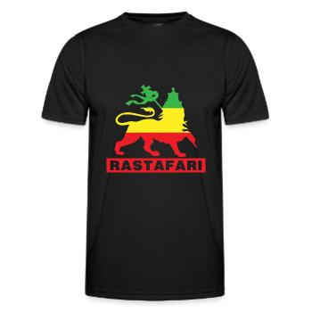 Rastafari Reggae Reggaeton Lion Flag Gift - Men's Functional T-Shirt - black - Front - AI Model Male 178 dark (178cm)