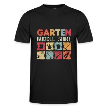 Garten Buddel Shirt - Gärtner T-Shirt Geschenk Gar - Männer Funktions-T-Shirt - Schwarz - Vorne - AI Model Male 178 dark (178cm)
