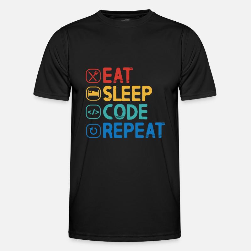 Eat Sleep Code Repeat - Men's Functional T-Shirt - black