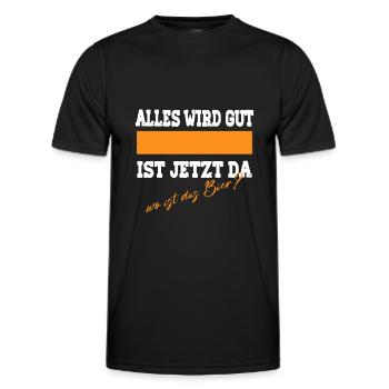 Alles Wird Gut Bier T Shirt - Männer Funktions-T-Shirt - Schwarz - Vorne - AI Model Male 178 dark (178cm)