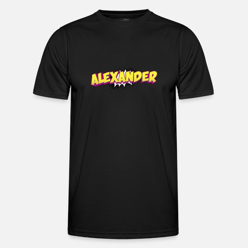 Alexander benutzerdefinierter Name Comic-Stil Pop-Art, Männer Funktions-T-Shirt