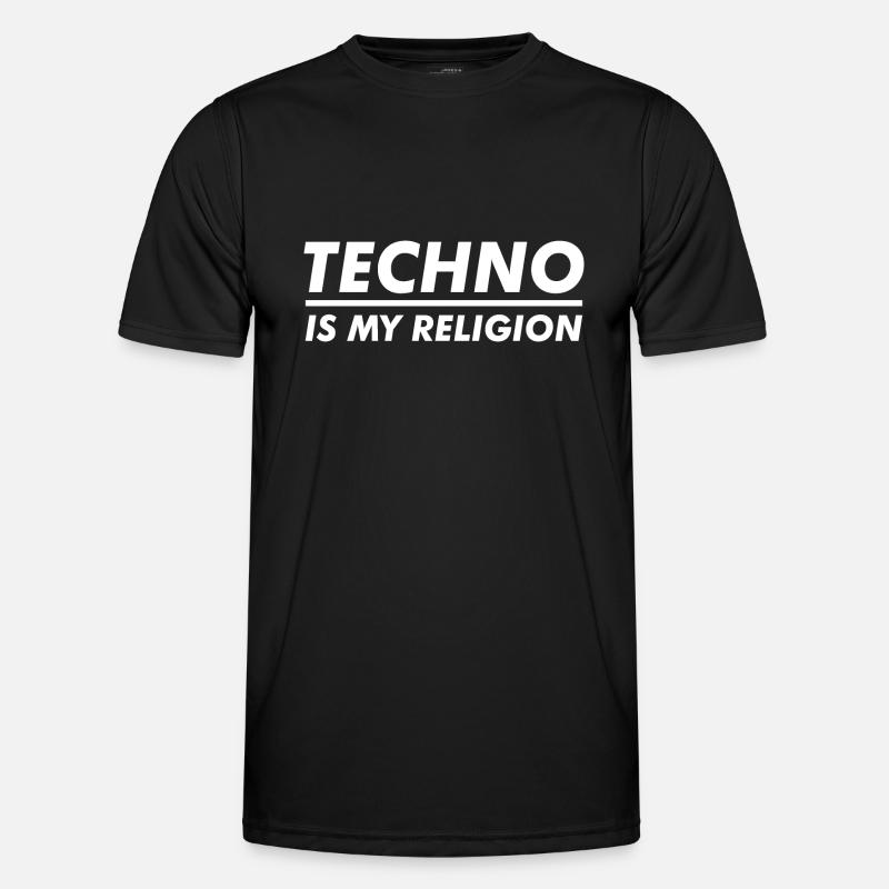 Techno is my Religion - Men's Functional T-Shirt - black