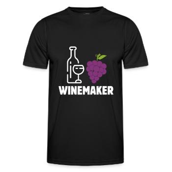 Winemaker Alcoholic Winery Profession Pacemaker Winer - Men's Functional T-Shirt - black - Front - AI Model Male 178 dark (178cm)