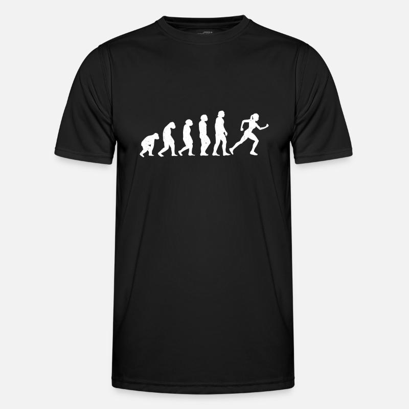 Evolution Running Läuferin Ausdauer Entwicklung - Männer Funktions-T-Shirt - Schwarz