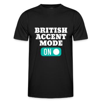 L’accent britannique sur l’étroitesse de langue maternelle - T-shirt sport Homme - noir - Devant - AI Model Male 178 dark (178cm)