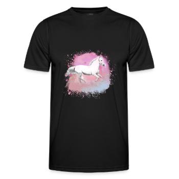 Schimmel, Pferd,weisses Pferd, Graffiti, Malerei - Männer Funktions-T-Shirt - Schwarz - Vorne - AI Model Male 178 dark (178cm)