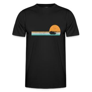 Panzer Militär Geschenk Soldat Retro - Männer Funktions-T-Shirt - Schwarz - Vorne - AI Model Male 178 dark (178cm)