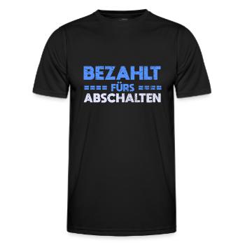 Bezahlt Fürs Abschalten - Männer Funktions-T-Shirt - Schwarz - Vorne - AI Model Male 178 dark (178cm)